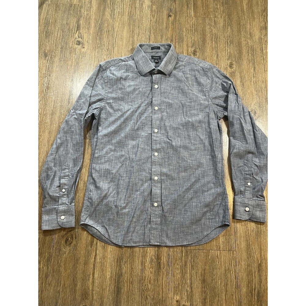 J. Crew Slim Shirt Men's Medium Button Front Chambray Long Sleeve Blue